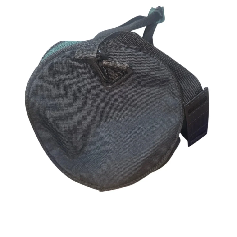 Vintage Reebok Green Black Barrel Duffle Gym Bag Detachable Shoulder Strap